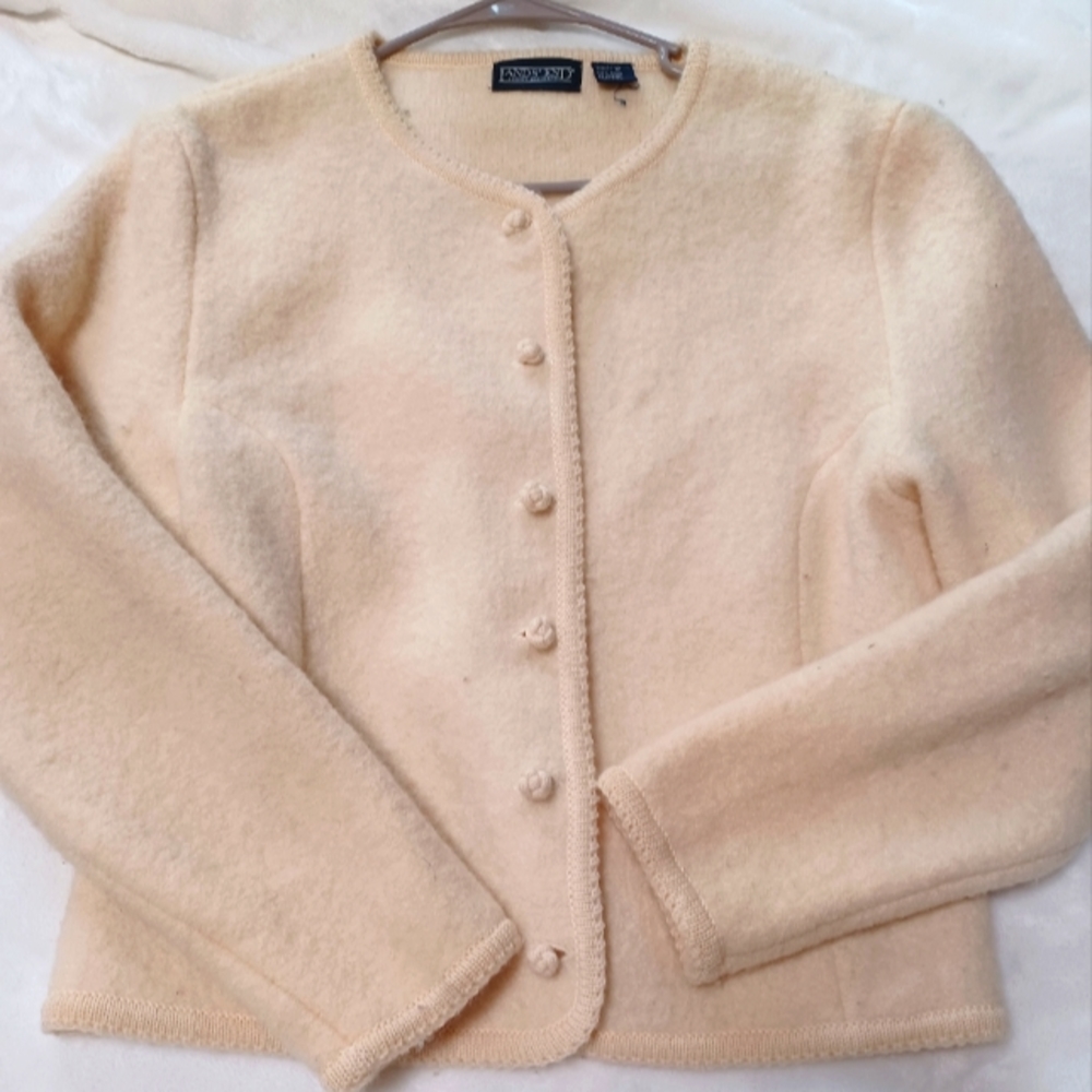 100% wool womens cardigan Lands End Womens Size 12